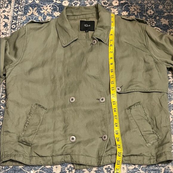 Rails Barclay Sage Green Linen Blend Double-Breasted Military Modern Jacket - Picture 16 of 16